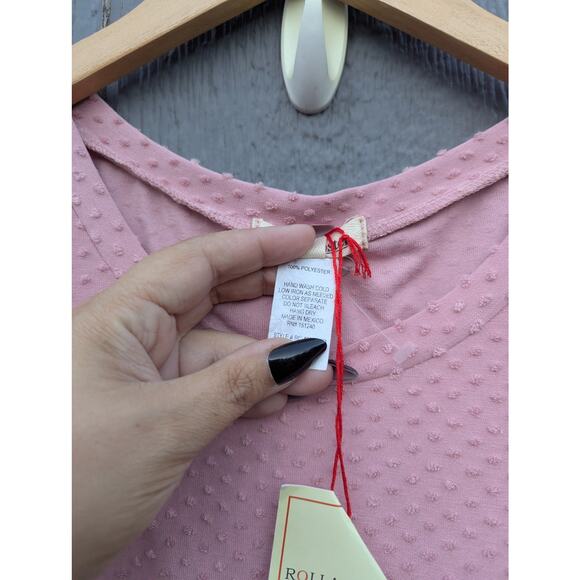 NWT Roller Coaster Pink cottage coquette demure dress M blush girly dainty - Picture 3 of 4